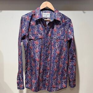 Cody James Men's Paisley Casual Button Down Shirt - Blue and Red